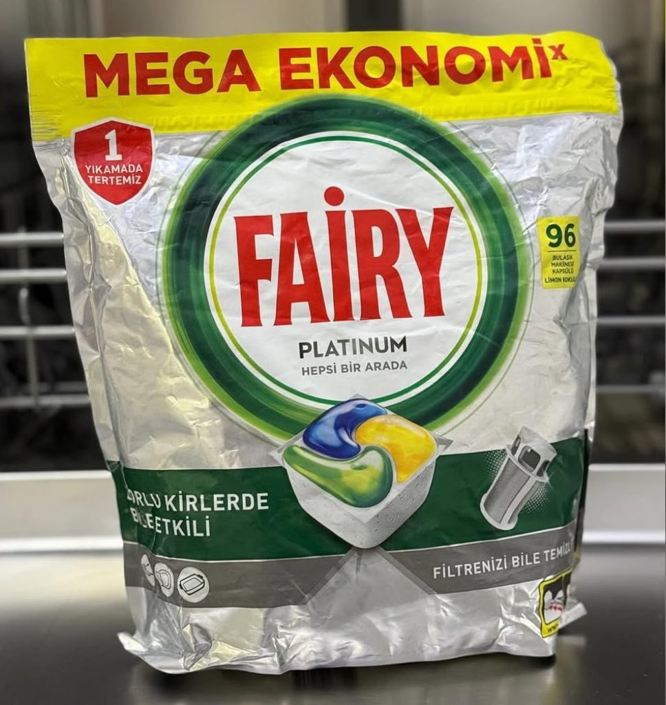 قرص ماشین ظرفشویی فیری پلاتینیوم بسته ۹۶ تایی محصول هلند سفارش ترك