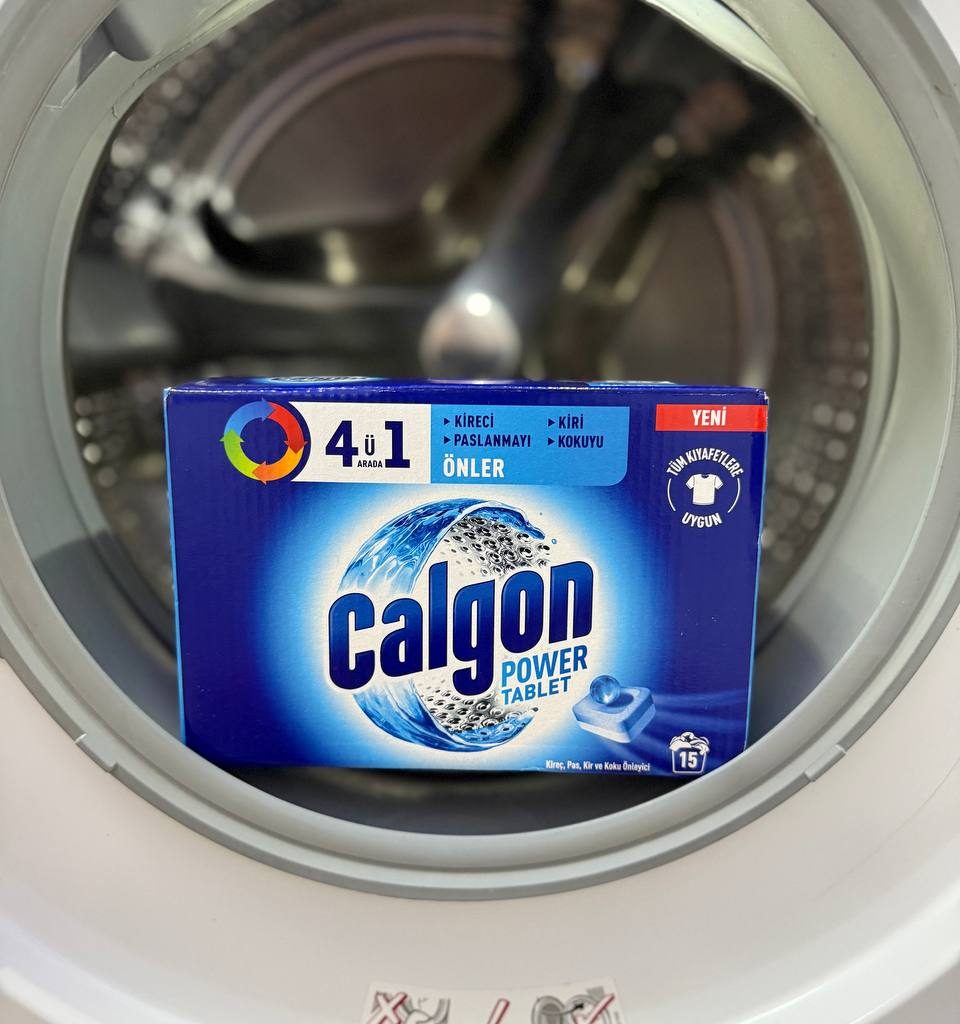 قرص جرمگير ماشين لباسشويي كالگون چهار در یک محصول ترکیه بسته ۱۵ عددي