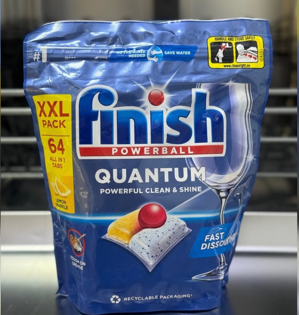 قرص فينيش كوانتوم محصول انگلیس All in one tabs ۶۴ تایی لیمویی