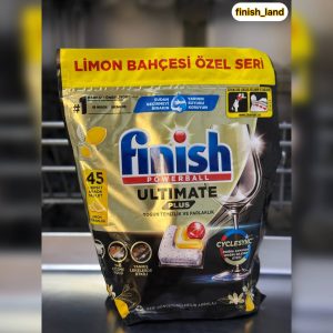 قرص لباسشویی فينيش كوانتوم آلتیمیت پلاس محصول ترکیه ۴۵ تایی لیمویی