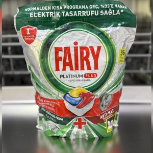 قرص ظرفشویی فیری پلاتینیوم پلاس بسته ۳۶ تایی اروپایی سفارش ترک