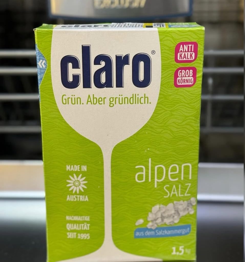 نمک ماشین ظرفشویی کلارو مدل Alpen Salz محصول اتریش ۱/۵۰۰ گرم