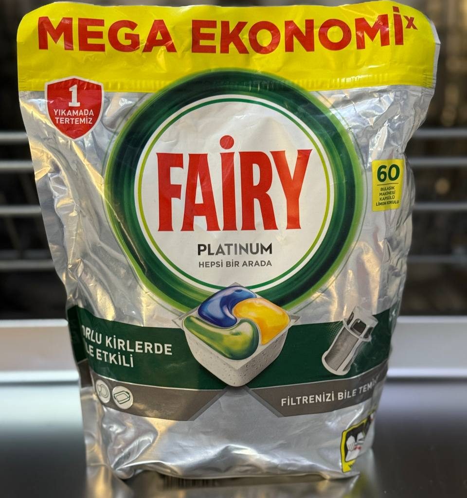 قرص ماشین ظرفشویی فیری پلاتینیوم  بسته ۶۰ تایی اروپایی